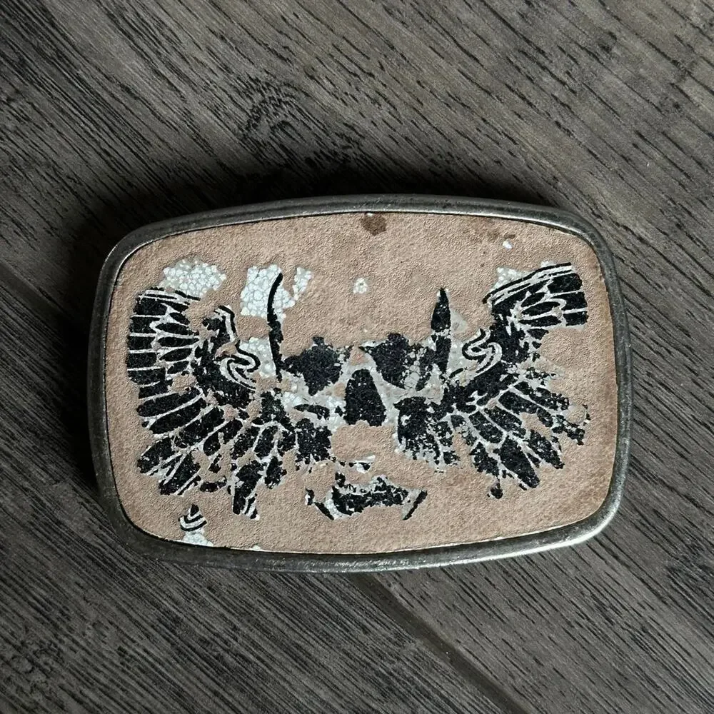Vintage Y2K 00s Silver Heavy Chunky Metal Skull Biker Belt Buckle